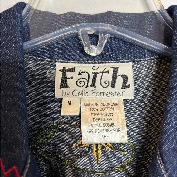 DENIM EMBROIDERED JACKET (FAITH BY CELIA FORRESTER) - Picture 2 of 7